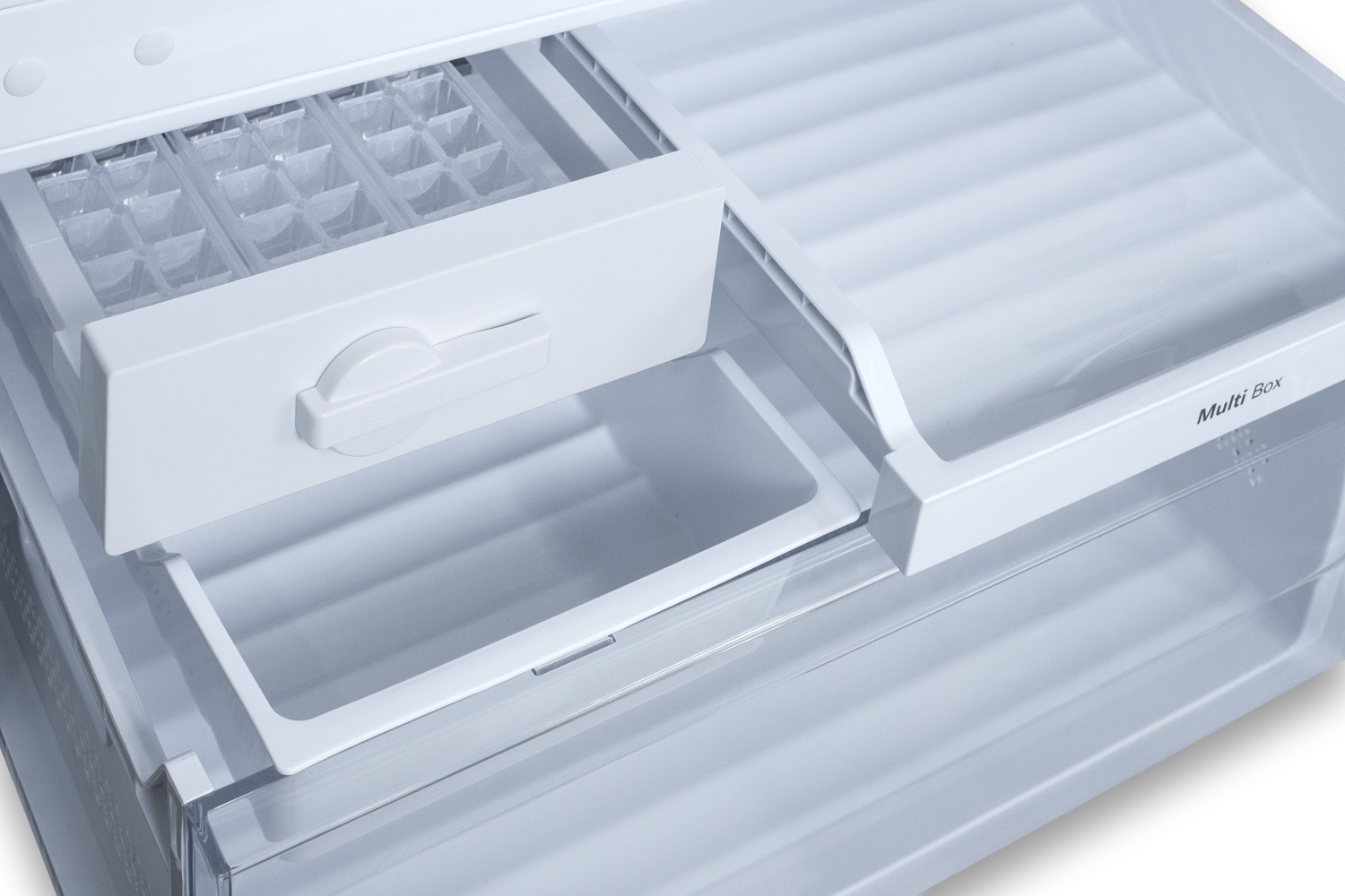 Frost-free ENERGY STAR certified bottom freezer refrigerator in stainless steel with digital controls and a counter depth fit